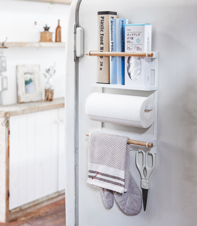 Magnetic Kitchen Organizer - Steel + Wood