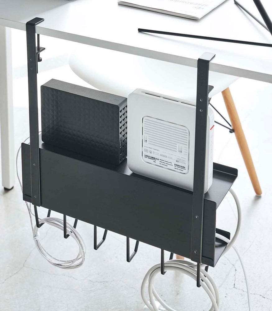 Yamazaki Home Under-Desk Cable Organizer - Steel - White