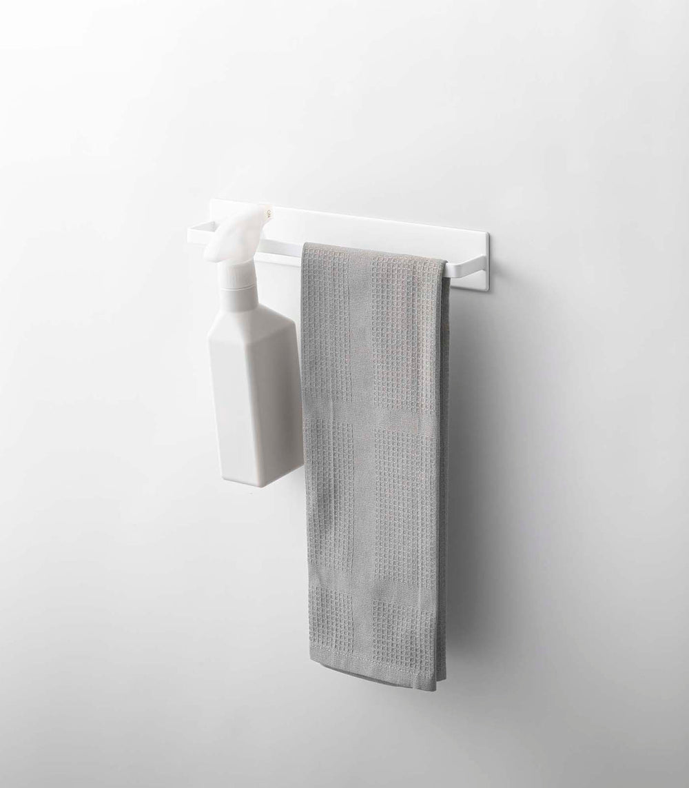 Prop photo showing Magnetic Kitchen Towel Hanger with various props.