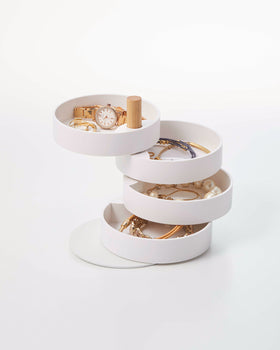 Prop photo showing Open Top Stacked Jewelry Organizer - Two Sizes with various props. view 2