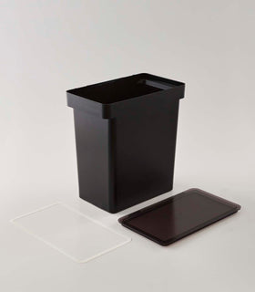 Black Airtight Food Storage Container disassembled on white background by Yamazaki Home. view 16