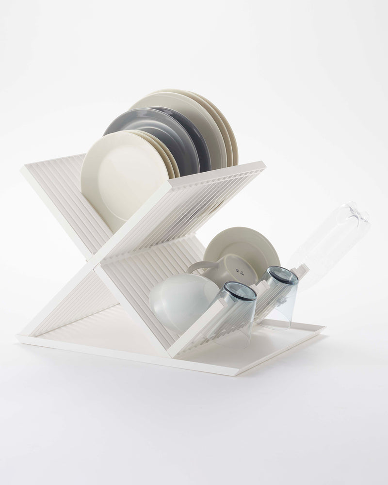View 2 - Prop photo showing X-Shaped Dish Rack with various props.