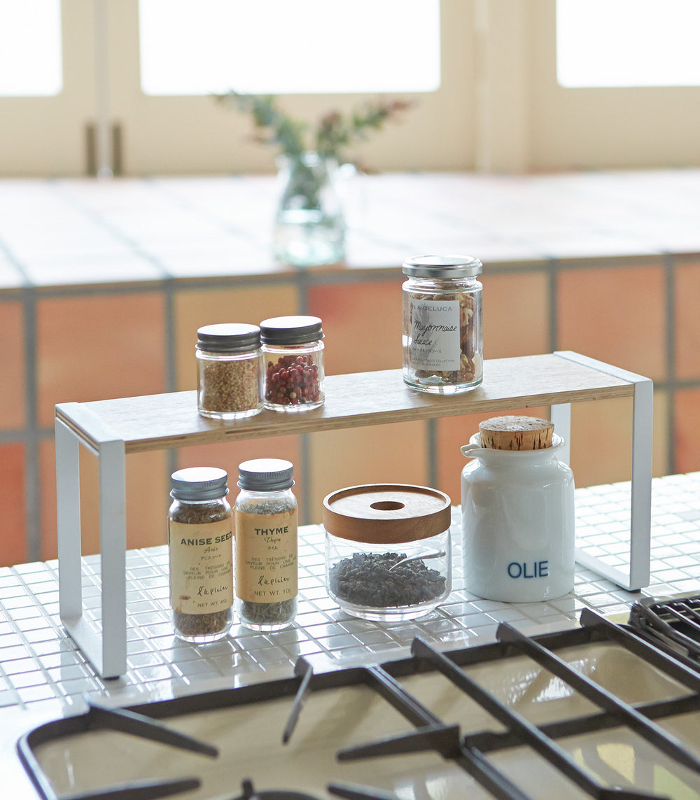 Single-Tier Riser - Steel + Wood - Yamazaki Home