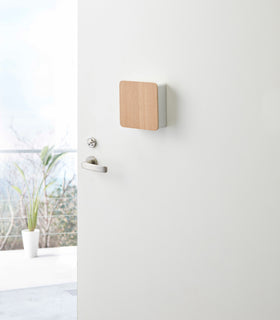 White Square Magnetic Key Cabinet on door by Yamazaki Home. view 5
