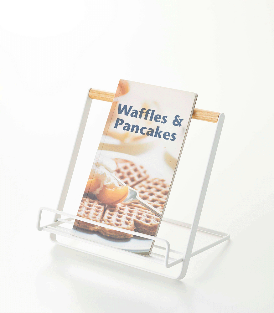 View 9 - Product GIF showing Tablet and Cookbook Stand with various props.