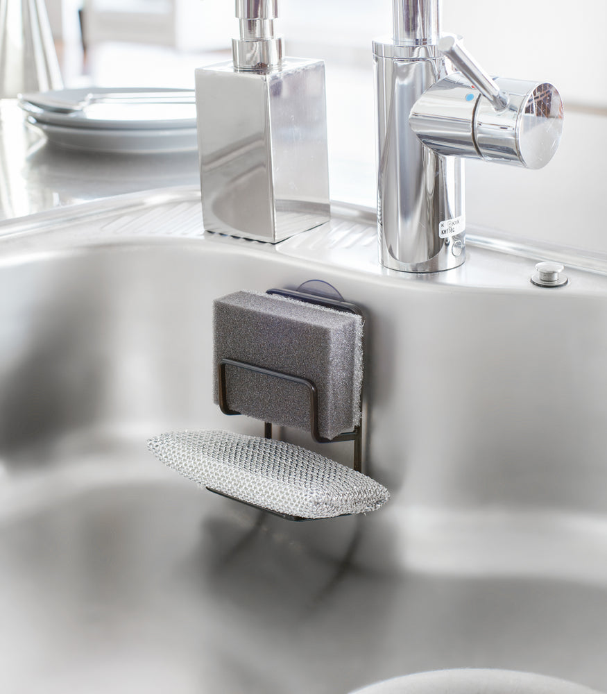 Tlovudori Silicone Sponge Holder Kitchen Bath Sink Double Side