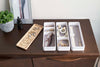 White Stacking Watch and Accessory Case opened with jewelry inside