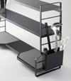 Front view of stacked white Stackable Shoe Rack by Yamazaki Home.
