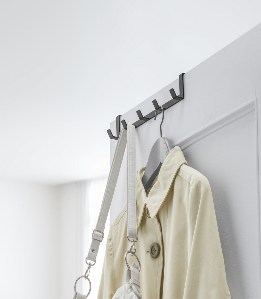 HOLDN’ STORAGE Over the Door Hooks - Door Rack Hangers for Clothes -  Bathroom Over Door Hooks for Hanging Clothes & Towels - Over the Door  Clothes