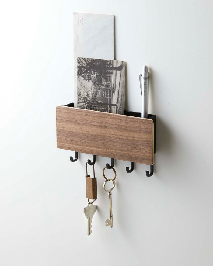 Magnetic Key Rack - Steel + Wood - Yamazaki Home