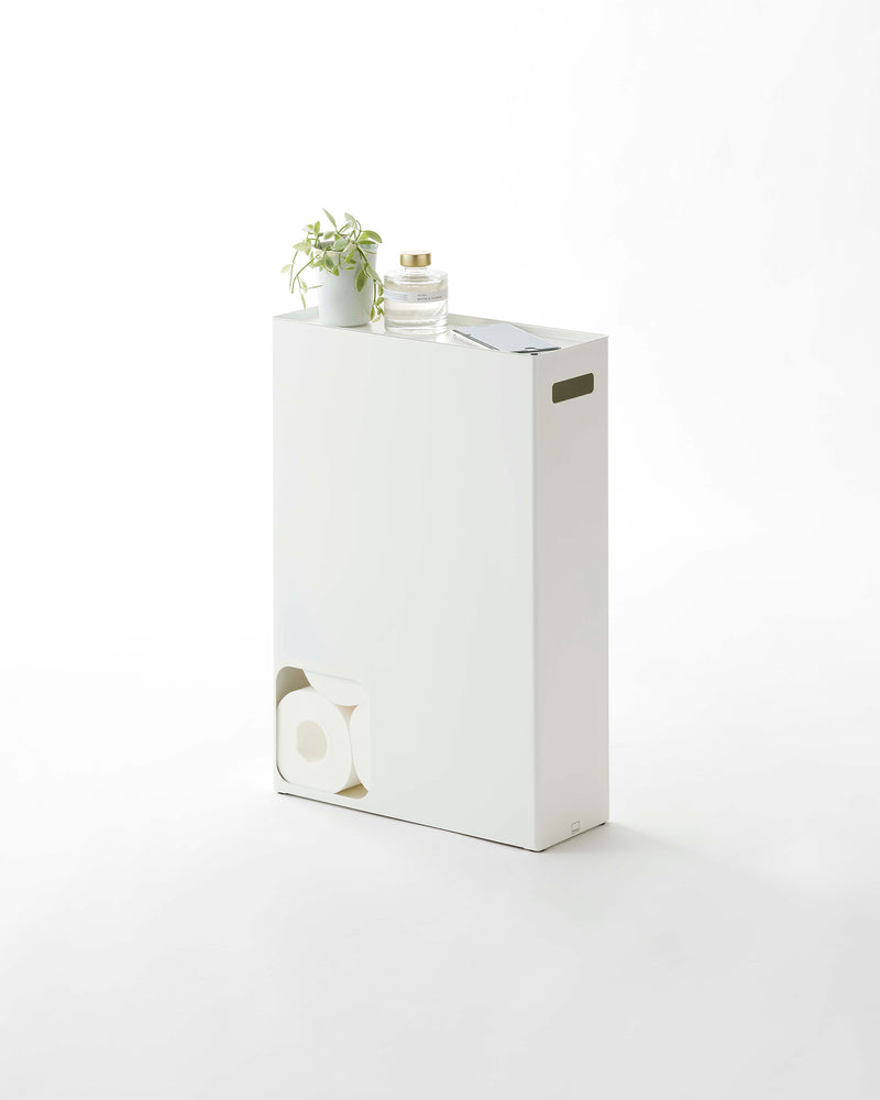 Yamazaki Home Modern Toilet Paper Holder Stand, Black or White on