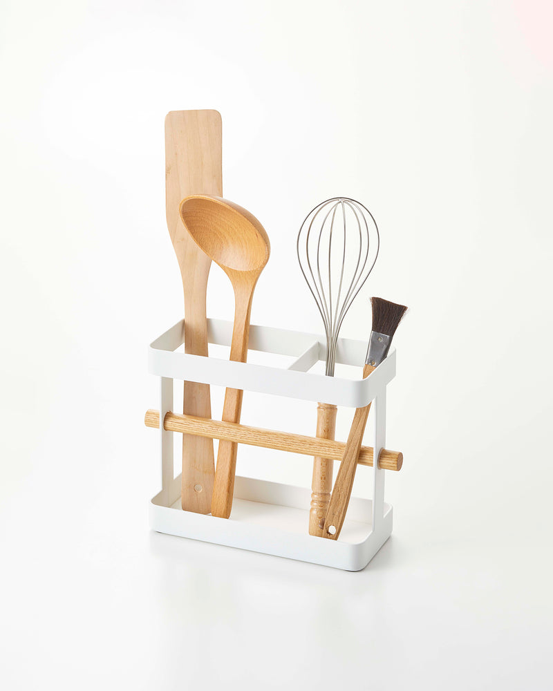 Utensil Holder - Steel + Wood