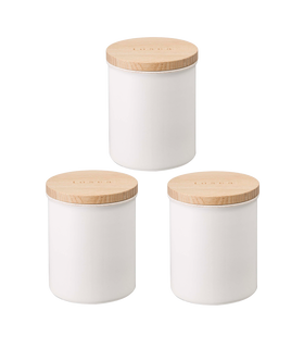 Ceramic Food Canister (Set of 3) on a blank background. view 1