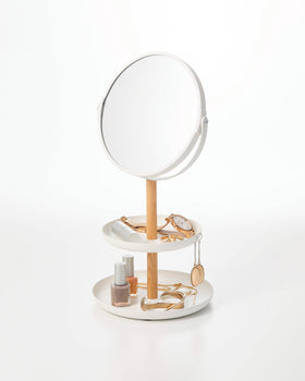 Prop photo showing Two-Tier Jewelry Tray With Mirror with various props. view 2