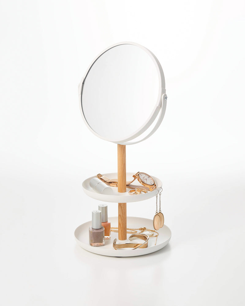 View 2 - Prop photo showing Two-Tier Jewelry Tray With Mirror with various props.
