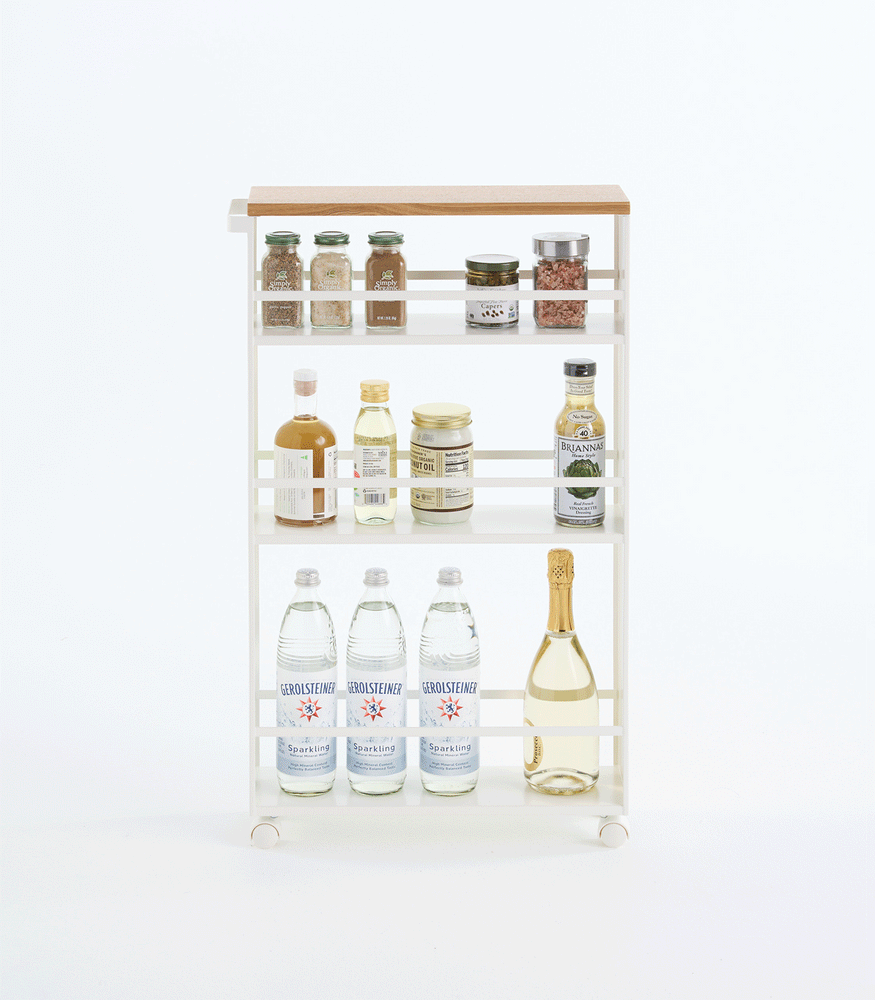 View 7 - Product GIF showing Slim Storage Cart with various props.